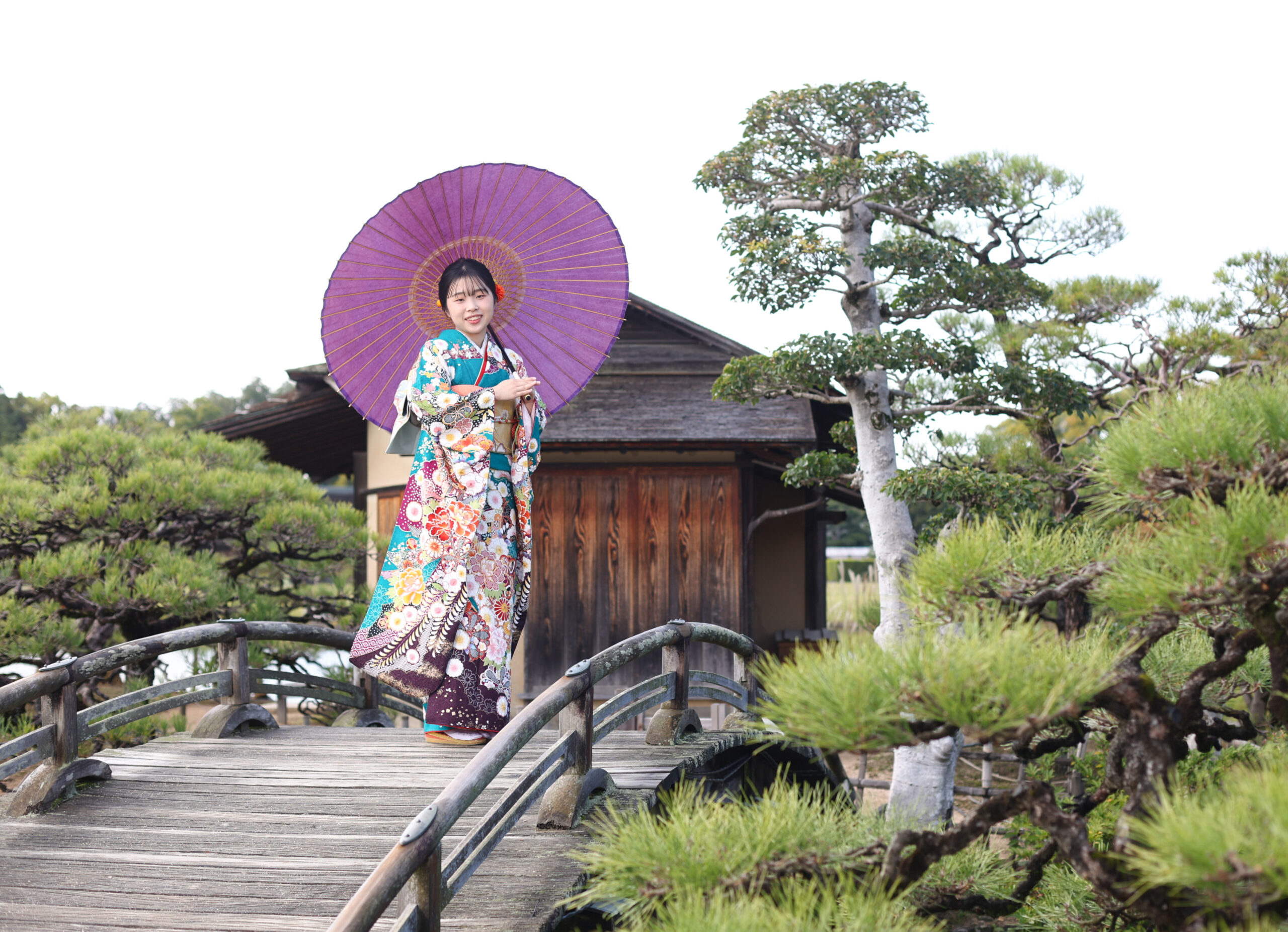 成人式の前撮りは「後楽園」で♪